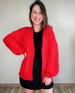 CARDIGAN OVERSIZED CORAL JÚLIA - comprar online