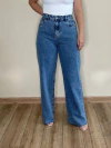 Calça Jeans Wide Leg Slim Cintura Alta carmem