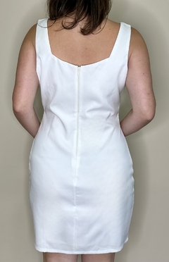 Vestido reto tubinho branco Aline - comprar online