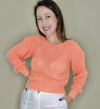 Blusa básica de tricot com trança