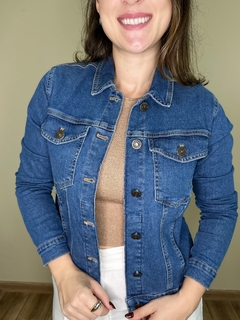 Jaqueta Jeans Curta Bolsos Cassia