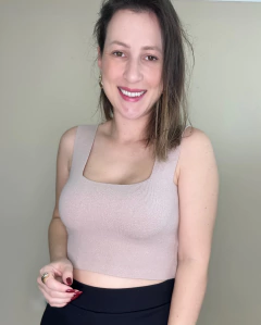 Cropped de tricot modal nude Angelica