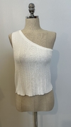 Blusa de modal de um ombro só off white