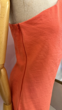 Vestido um ombro só laranja Pérola - Moniê