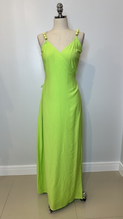 Vestido longo decote transpassado Vivian
