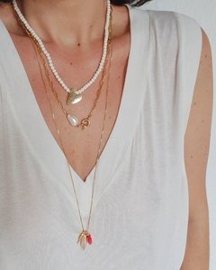 Colar Coragem - off white e banho ouro - loja online