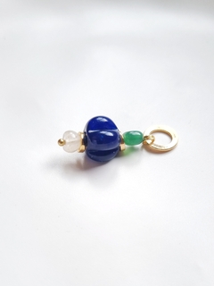 Pingente Pitanga Azul Banho Ouro - comprar online
