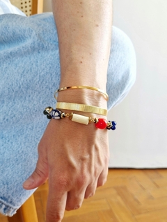Bracelete Canelado Banho Ouro - comprar online