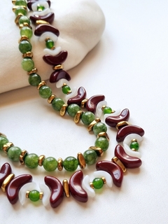 Colar Cobogó cacau/ verde - comprar online