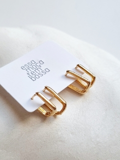 Dupla de Argolas Constante - banho ouro