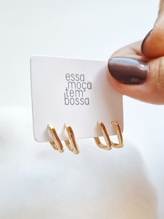 Dupla de Argolas Constante - banho ouro - comprar online