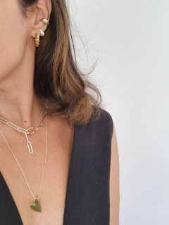 Brinco Curve P ródio branco