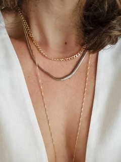 Colar Malha banho platina - comprar online