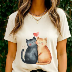 T-Shirt Gatos Enamorados Vintage - comprar online