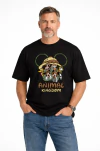 Preto - Camiseta Safari Animal Kingdom Personagens Divertidos