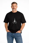 Preto - Camiseta Nossa Senhora Aparecida Estilizada Em Arte Minimalista Branca