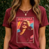 Bordo - T-Shirt Feminina Retrato Pop Anos 80 com Raio Amarelo Vintage