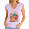 Lilas - Camiseta Feminina Frutti & Fiori Com Frutas Tropicais E Flores