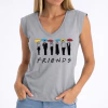 Cinza - Blusa Manga Japonesa Estampa Guarda-Chuvas Coloridos Friends