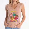 Capuccino - Camiseta Feminina Frutti & Fiori Com Frutas Tropicais E Flores