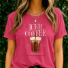 Pink - Camiseta Feminina Café Gelado Americano Com Copo Ilustrado E Tipografia Retrô