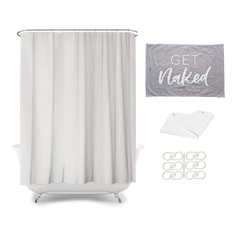 COMBO GASA BLANCO + ALFOMBRA GET NAKED GRIS