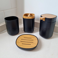 Set Accesorios Baño Dispenser, Jabonera Portacepillo Vaso x4 unidades en internet