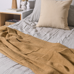 MANTA SILLON / PIE DE CAMA EN TELA NIDO DE ABEJA - tienda online