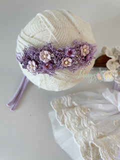 Conj. Vestido Lilac Newborn - Johnny's Art