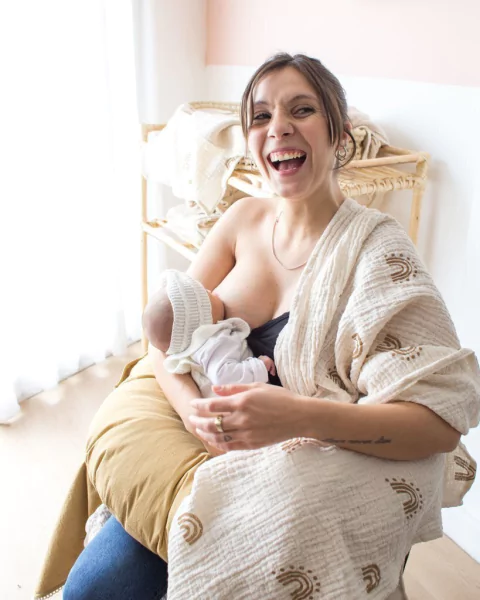 MANTA MUSELINA GASA DOBLE ESTAMPADA ARCOIRIS