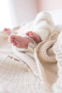 MANTA WAFFLE CRUDO SIMPLE con Puntilla