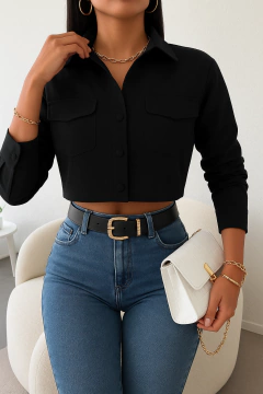 Camisa Cropped minimal black - comprar online