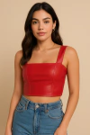 Cropped Paris - couro sintético - comprar online