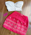 Saia Leticia Bordada - Pink
