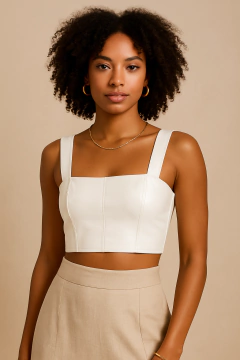 Cropped Paris - couro sintético - Marilô