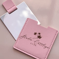 Espelho LUXO quadrado c/ CASE ROSA