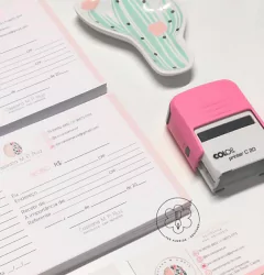 Carimbo Automático Personalizado | Rosa