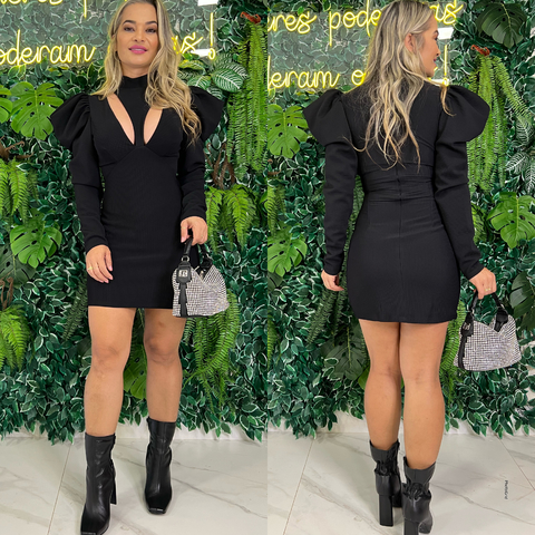 Vestido Curto Gola Alta Lança Perfume
