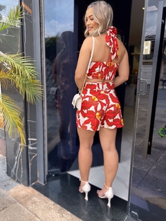 Conjunto Top Cropped e Short Cintura Alta - comprar online