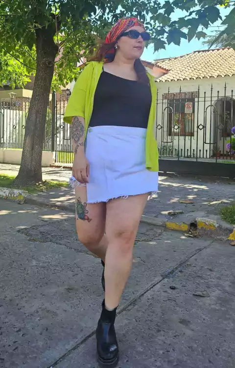 Short Pollera Aurora white-talles 46 al 56- - comprar online