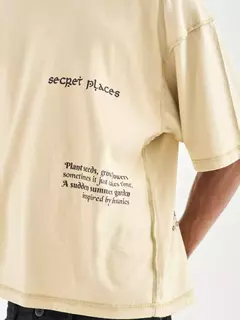 Remera Boxy Secret Places Beige - tienda online