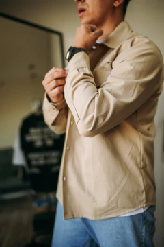 Camisaco de Gabardina Beige - Nápoles Mix