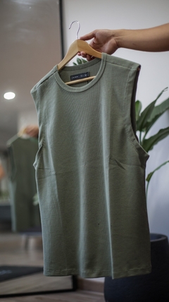 Musculosa Waffle West Verde - comprar online