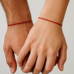 conjunto duas pulseiras fio vermelho unissex na internet