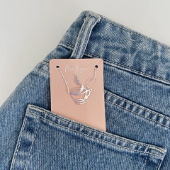 colar pingente xícara de café banhado a prata