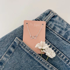 colar infinito amor cravejado banhado a prata