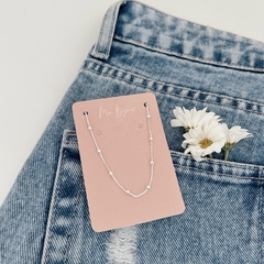 choker mini bolinhas banhada a prata