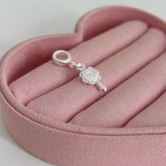berloque espelho princesa banhado a prata - comprar online