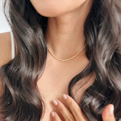 choker brilhinhos banhada a ouro