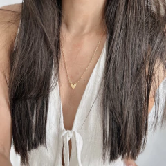 colar escapulário lua e coração banhado a ouro - comprar online